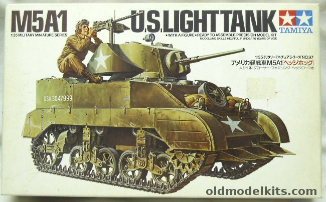 Tamiya 1/35 M5A1 US Light Tank, 3597-700 plastic model kit